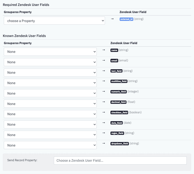 Zendesk Export Users Properties