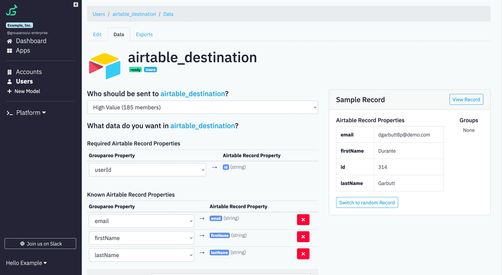 Map data to Airtable