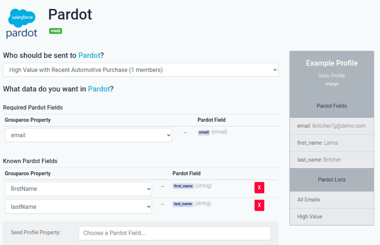 Map data to Pardot